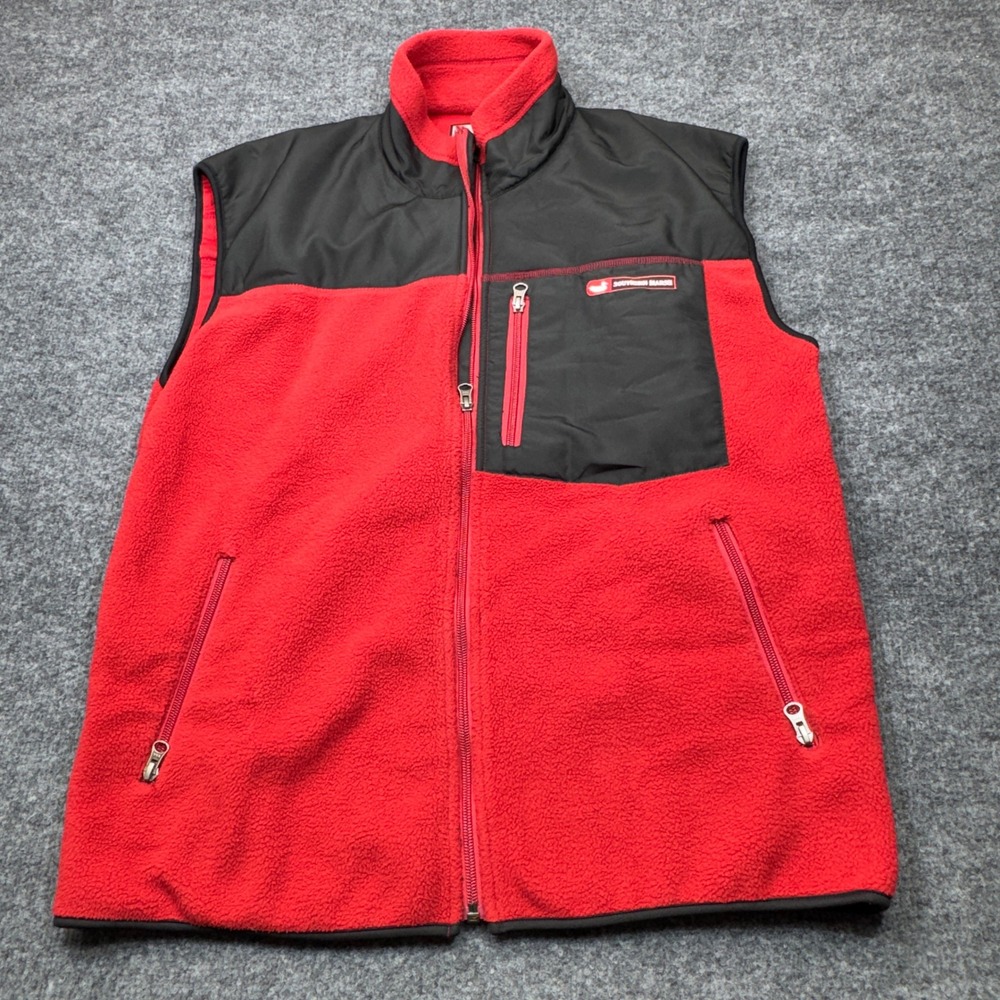 Southern Marsh Fieldtec Vest Mens S Red Black Fleece Full Zip Gorpcore Outdoor